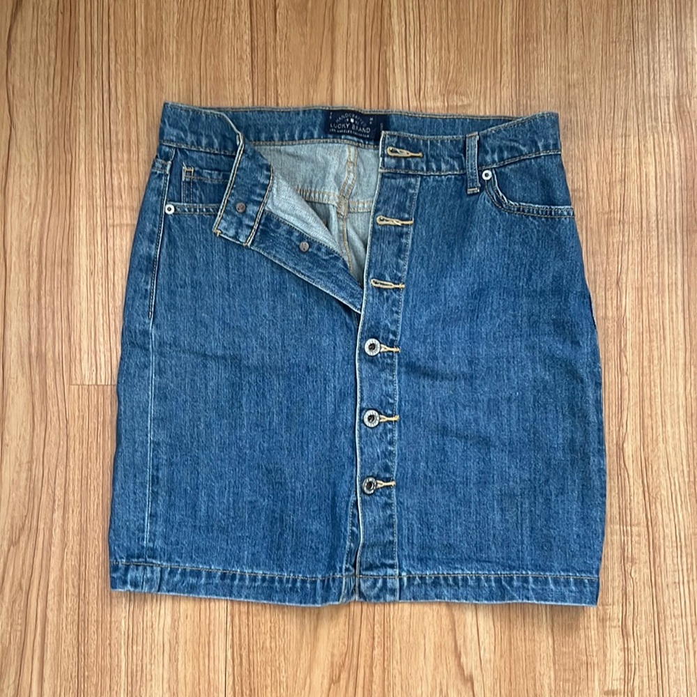 Hand crafted lucky brand denim skirt